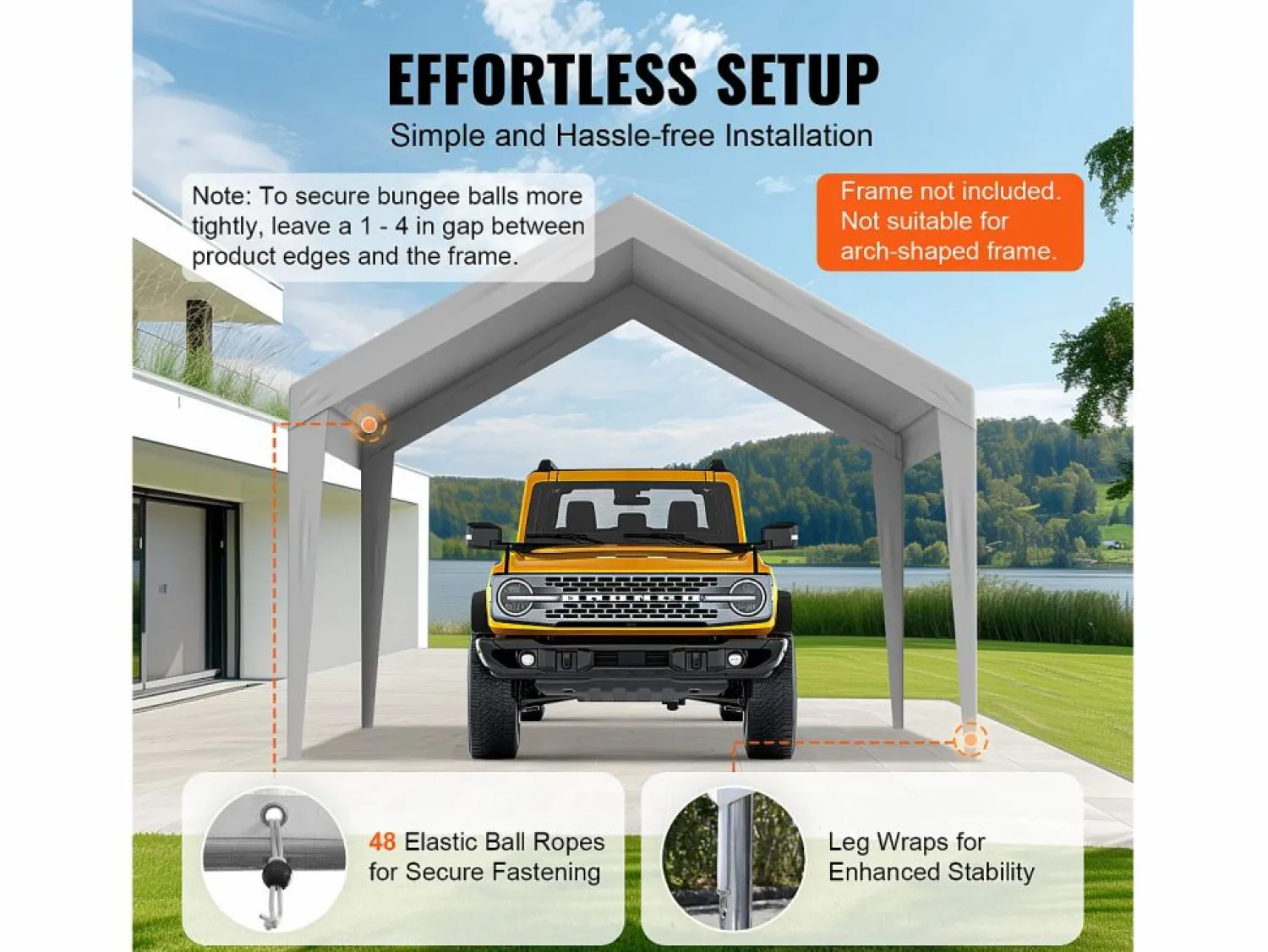 Hot Tejido de Avent SucceBuy de Repuesto para Abri D'Automóvil, 366 x 610 cm, , Lona Resistente para Cobertizo de Garaje, Impermeable y con Protección UV Cochera