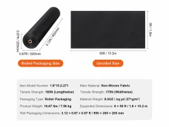 Tela Geotextil No Tejida SucceBuy de 6 x 50 Pies y 8 oz, para Cubrir el Suelo y Controlar las Malezas