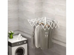 Tendedero de pared plegable, ahorra espacio, de metal , robusto y resistente (63,5x60x20cm)