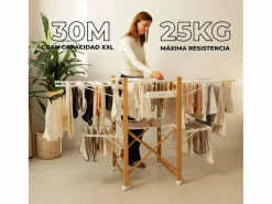 Hot Tendedero Plegable Wood V35 - Newlux Blanco