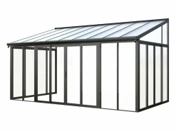 Online Terraza cerrada de policarbonato con protección UV 15,8 m² antracita MATHILDA Pérgola