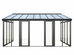 Online Terraza cerrada de policarbonato con protección UV 15,8 m² antracita MATHILDA Pérgola