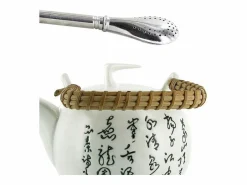 Discount Tetera de loza Jiangxi 1 litro + pajita de acero inoxidable con filtro Presentación Y Servicio