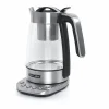 Tetera eléctrica Muse MS-320T 1,2L acero inoxidable con infusor, control de temperatura 80-100°C, apagado automático y función mantener caliente