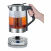New Severin Tetera eléctrica WK 3479 de acero inoxidable cepillado con 5 programas de infusión preestablecidos y temperatura variable