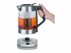New Severin Tetera eléctrica WK 3479 de acero inoxidable cepillado con 5 programas de infusión preestablecidos y temperatura variable