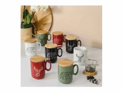 Tetera Origami Cerf Kaki 450ml con Infusor de Té Extraíble y Tapa de Madera Vajilla|Vajilla