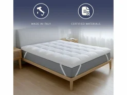 The White Stone Topper Cama Doble |Protector de Colchón Acolchado con Relleno de 1000 g/m² |Funda de Microfibra Transpirable con Gomas en las Esquinas |160x190