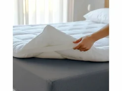 The White Stone Topper Cama Individual |Protector de Colchón Acolchado con Relleno de 1000 g/m² |Funda de Microfibra Transpirable con Gomas en las Esquinas |80x190