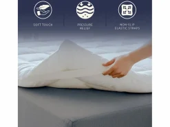 Best Topper Cama Individual |Protector de Colchón Acolchado con Relleno de 1000 g/m² |Funda de Microfibra Transpirable con Gomas en las Esquinas |90x190 Sobrecolchón