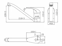 Outlet Théo mezclador de fregadero Grifo De Cocina