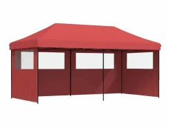 Tienda de fiesta plegable Pop-Up 3 paredes laterales burdeos ES617088