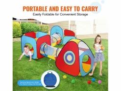 Clearance Tienda de Juego 5 en 1 para Niños SucceBuy con Túnel, Canasta de Baloncesto para Bebés, Varones y Niñas