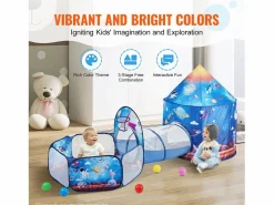 Tienda de Juego y Túnel SucceBuy Blue Rocket para Niños, Regalo para los Bebés Varones y Niñas