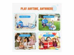 Tienda de Juego y Túnel SucceBuy Blue Rocket para Niños, Regalo para los Bebés Varones y Niñas