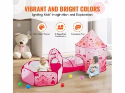 Clearance Tienda SucceBuy Conjunto de Tienda de Juego y Túnel Pop-Up para Niñas Princesa con Estuche de Transporte Cabaña Infantil