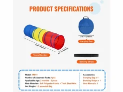 Clearance Tienda SucceBuy Túnel Trepadero Desmontable para Niños, para Bebés y Mascotas con Estuche de Transporte Mueble De Bebé