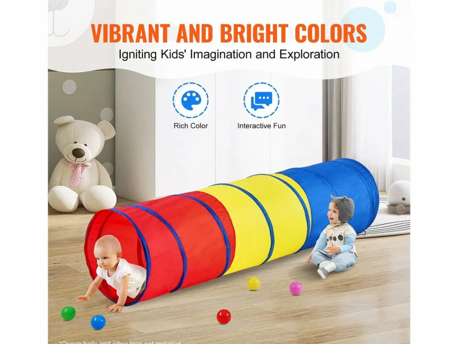 Clearance Tienda SucceBuy Túnel Trepadero Desmontable para Niños, para Bebés y Mascotas con Estuche de Transporte Mueble De Bebé