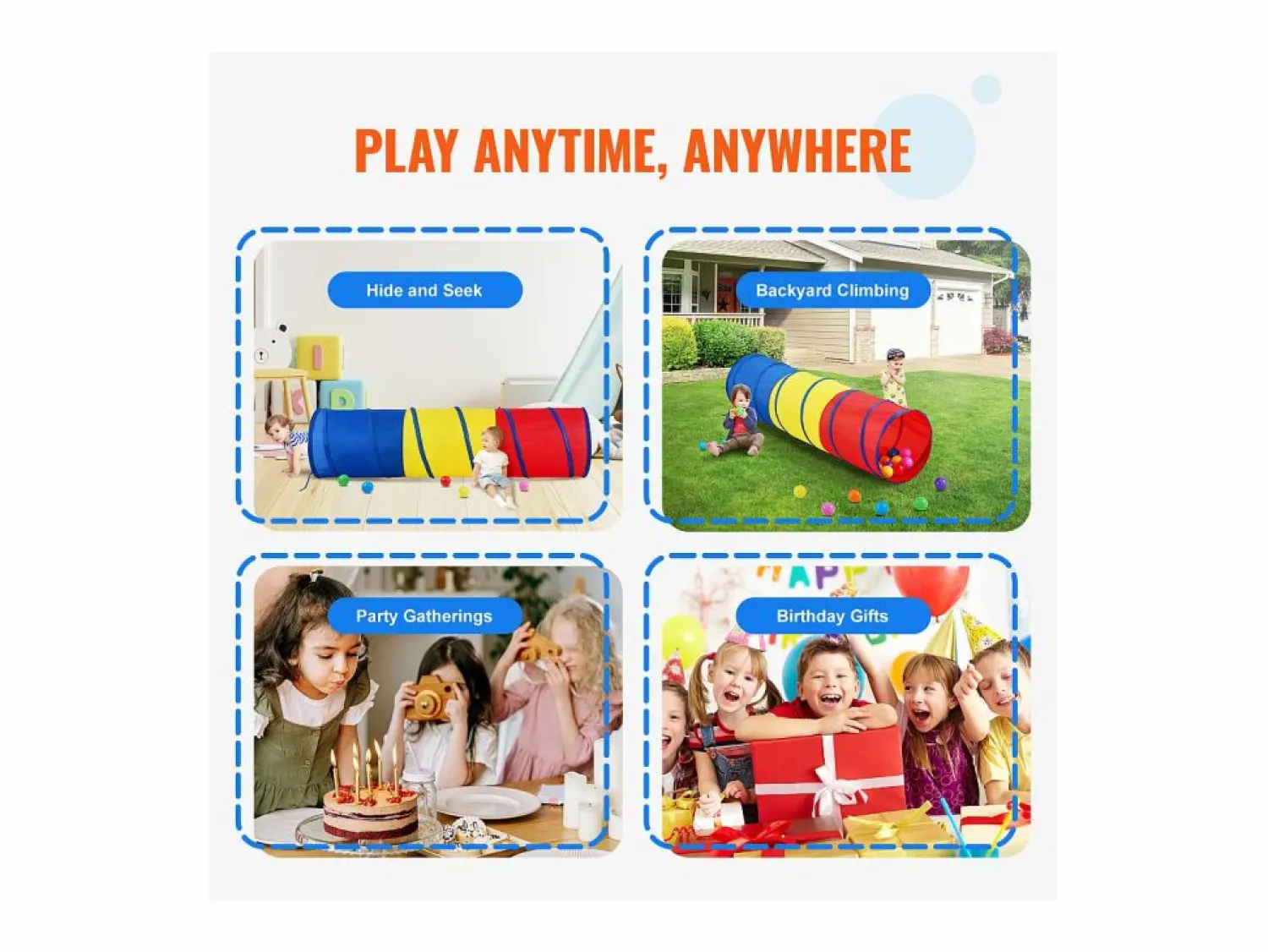 Clearance Tienda SucceBuy Túnel Trepadero Desmontable para Niños, para Bebés y Mascotas con Estuche de Transporte Mueble De Bebé