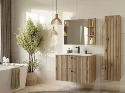 TOPESHOP TIGO - mueble para lavabo roble con frente acanalado