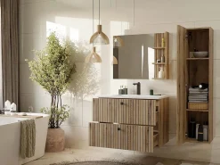 TOPESHOP TIGO - mueble para lavabo roble con frente acanalado