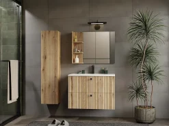 TOPESHOP TIGO - mueble para lavabo roble con frente acanalado