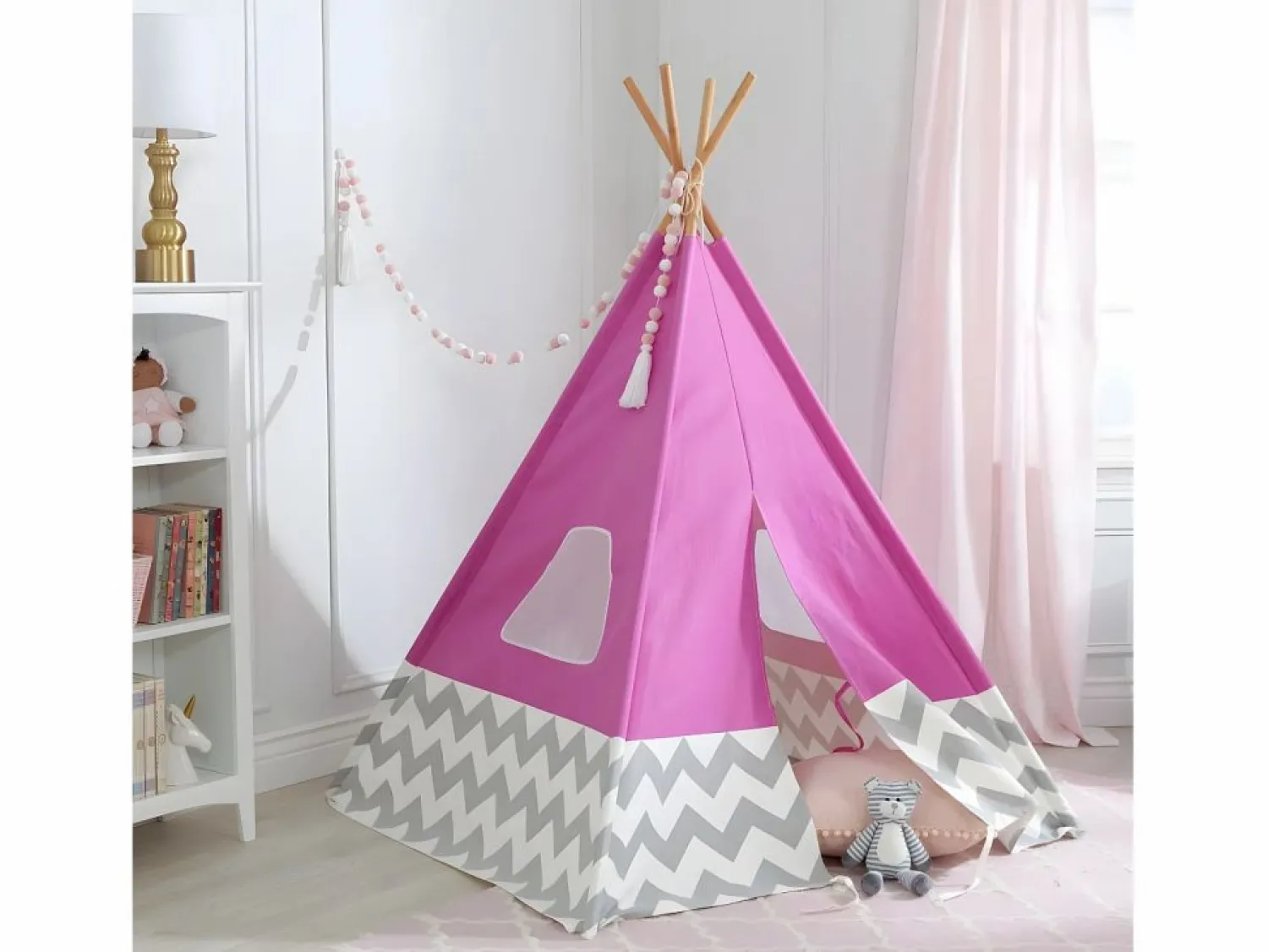 Online Kidkraft Tipi infantil de lona y bambú - Rosa