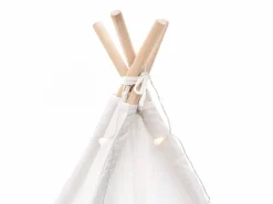 Best Tipi Infantil Montesori Koda 120x120x150 cm Plegable Uso Interior y Exterior Fabricado en Tela Blanca Luces Alfombra Cabaña Infantil