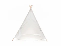 Best Tipi Infantil Montesori Koda 120x120x150 cm Plegable Uso Interior y Exterior Fabricado en Tela Blanca Luces Alfombra Cabaña Infantil