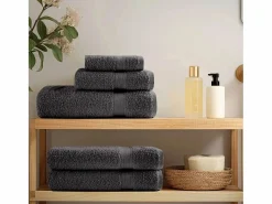Discount Toallas de baño 4 uds 100% algodón antracita 100x150 cm 600 gsm ES649500 Gris antracita