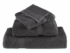 Discount Toallas de baño 4 uds 100% algodón antracita 100x150 cm 600 gsm ES649500 Gris antracita