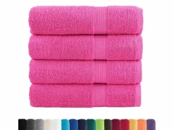 Discount Toallas de baño 4 uds 100% algodón verde 100x150 cm 600 gsm ES209966 Rosa