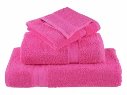 Discount Toallas de baño 4 uds 100% algodón verde 100x150 cm 600 gsm ES209966 Rosa