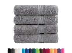 Toallas de baño 4 uds 100% algodón 100x150 cm 600 gsm ES934950