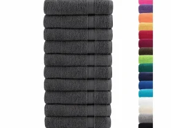 Online Toallas de baño 10 uds 100% algodón antracita 100x150 cm 600gsm ES427719 Gris antracita