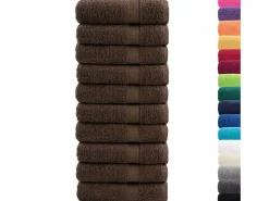 Hot Toallas de baño 10 uds 100% algodón marrón 100x150 cm 600 gsm ES725528 Textil De Baño|Textil De Baño