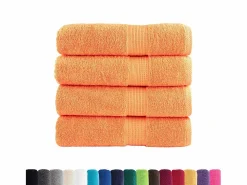 Hot Toallas de baño 4 uds 100% algodón verde 100x150 cm 600 gsm ES766661 Naranja