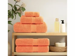 Hot Toallas de baño 4 uds 100% algodón verde 100x150 cm 600 gsm ES766661 Naranja
