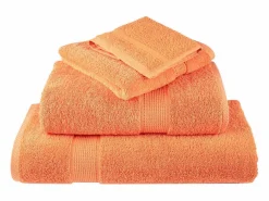 Hot Toallas de baño 4 uds 100% algodón verde 100x150 cm 600 gsm ES766661 Naranja