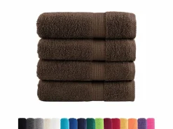 Toallas de baño 4 uds 100% algodón marrón 100x150 cm 600 gsm ES937098 Textil De Baño|Textil De Baño