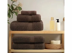 Toallas de baño 4 uds 100% algodón marrón 100x150 cm 600 gsm ES937098 Textil De Baño|Textil De Baño