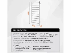 Toallero Calefactable SucceBuy Toallero Calefactable de 10 Barras - , para Baño