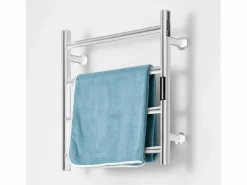 Toallero Calefactable Toallero de Pared de 4 Barras, Toallero de Baño Térmico, Plata
