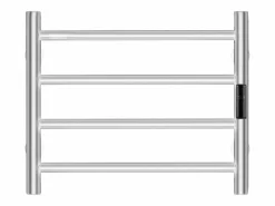 Toallero Calefactable Toallero de Pared de 4 Barras, Toallero de Baño Térmico, Plata