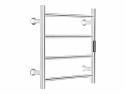Toallero Calefactable Toallero de Pared de 4 Barras, Toallero de Baño Térmico, Plata