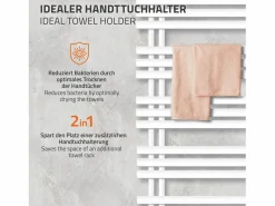 Discount LuxeBath Toallero de pared de diseño con radiador y porta toallas, 500 x 1200 cm, color Blanco