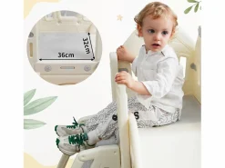 Merax Tobogán infantil 5 en 1 - 179 x 184 x 103 cm - HDPE - Con columpio y espacio de almacenamiento -