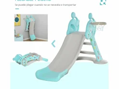 Homcom Tobogán infantil azul, gris 147x82x85,5 cm