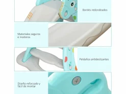 Homcom Tobogán infantil azul, gris 147x82x85,5 cm