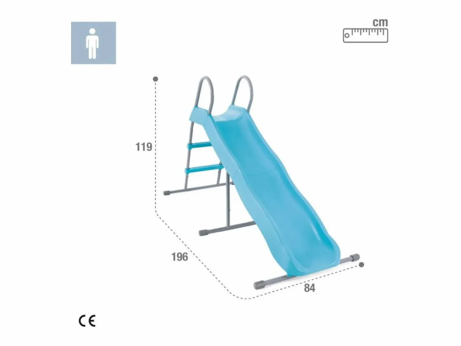 Intex Tobogán infantil 2 escalones 3-10 años 119x84x196 cm